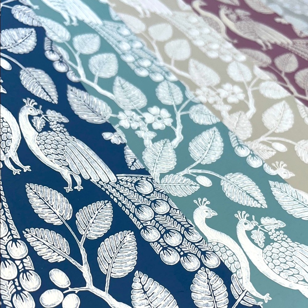 5 Small Prints Peacock Patterned Textured Wallpaper sheet samples